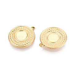304 Stainless Steel Pendant Cabochon Settings&nbsp;STAS-T067-10G