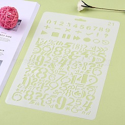 プラスチック再利用可能な描画絵画ステンシル テンプレート  DIY スクラップブック 壁 布 床 家具用  長方形  ホワイト  262x174x0.4mm&nbsp;DIY-F018-B21