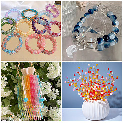 300Pcs 12 Colors Crackle Baking Paint Imitation Jade Glass Beads Set&nbsp;DGLA-TA0001-05