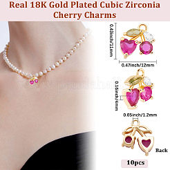 10Pcs Brass Micro Pave Cubic Zirconia Pendants&nbsp;KK-BBC0018-71