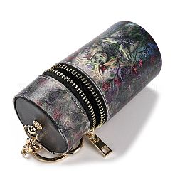 PU 模造革口紅ポーチ ホルダー ペンダント キーチェーン  合金のパーツと  コラム  花  16.5cm&nbsp;KEYC-E039-01KCG-04
