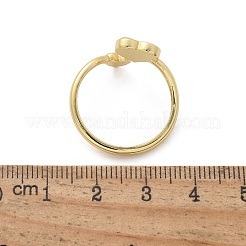 女性用真鍮シェルカフリング  カドミウムフリー＆鉛フリー  ハート  16KGP本金メッキ  内径：20mm&nbsp;RJEW-C126-09G