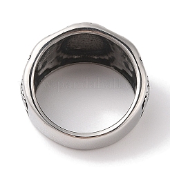 バイキング 304 ステンレススチール ヴァルクナットリング  男性用ワイドバンドリング  アンティークシルバー  14mm  サイズは9(18.9mm)です。&nbsp;RJEW-U005-17D-AS