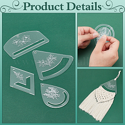アクリル製裁縫道具  花  混合図形  80~119x63~120x2.5mm  穴：5mm  1個/スタイル&nbsp;DIY-PH0028-45B