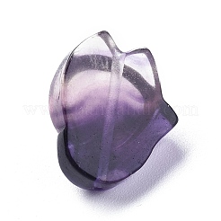 刻まれた天然蛍石ビーズ  キツネ  14.3~15.5x11.5~12.7x8.5mm  穴：0.8mm&nbsp;G-J387-01