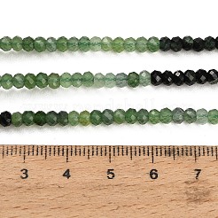グラデーションカラーの天然翡翠ビーズ連売り  多面カット  ロンデル  3x2mm  穴：0.7~0.8mm  約194~197個/連  15.35~15.67''（39~39.8センチメートル）&nbsp;GG-CBA4399-C01-02