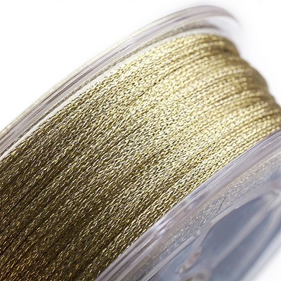 ポリエステルメタリック糸  ダークカーキ  1mm  約32.8ヤード（30m）/ロール&nbsp;OCOR-G006-02-1.0mm-46-1