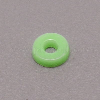 不透明なアクリルビーズ  フラットラウンド  ライム  6x1.5mm  穴：2mm  約830個/袋&nbsp;FIND-CJC0012-002D-1
