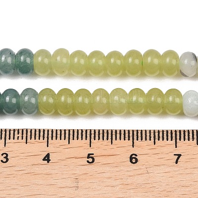 天然花アマゾナイトと染色白翡翠と水晶ビーズ連売り  ロンデル  ミックスカラー  6x4mm  穴：1mm  約95個/連  15.31''（38.9センチメートル）&nbsp;G-Z135-C05-1