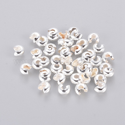 アイアン製つぶし玉カバーカシメ玉カバー  ニッケルフリー  銀色のメッキ  直径5mm  穴：1.5~1.8mm&nbsp;IFIN-H030-NFS-NF-1