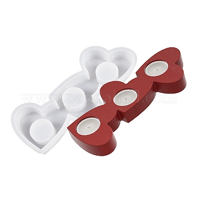 DIY Heart Candlesticks Silicone Molds&nbsp;DIY-G113-10B-1