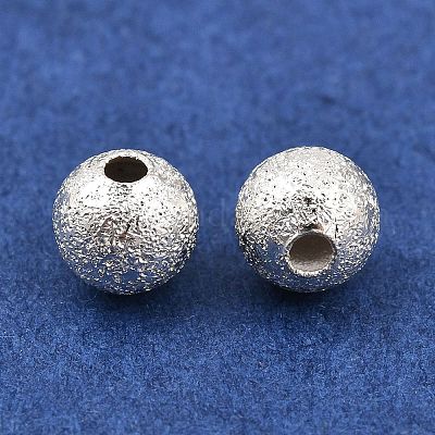 真鍮ビーズ  テクスチャラウンド  銀  5x4.5mm  穴：1.4mm&nbsp;KK-H250-04B-S-1