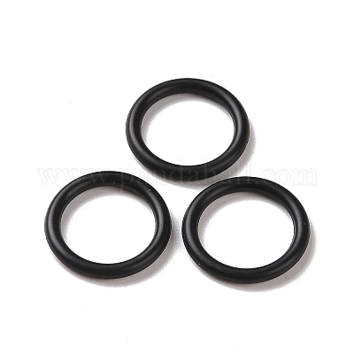 ゴム製のOリングコネクター  リンクリング  ブラック  16x3mm  内径：10mm&nbsp;FIND-G006-2B-A-1