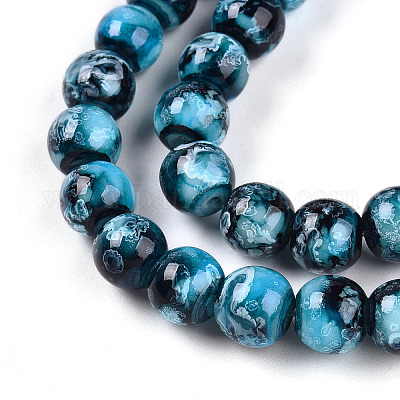 Baking Paint Glass Beads Strands&nbsp;DGLA-N003-8mm-A08-1