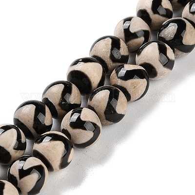 Natural Tibetan Wave Pattern dZi Agate Beads Strands&nbsp;G-B084-A02-02-1