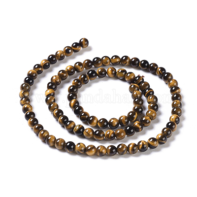 Natural Tiger Eye Round Bead Strands&nbsp;G-L411-07-4mm-1