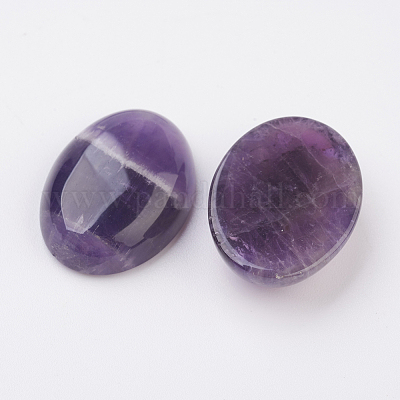 Natural Amethyst Flat Back Cabochons&nbsp;G-G741-22x30mm-17-1