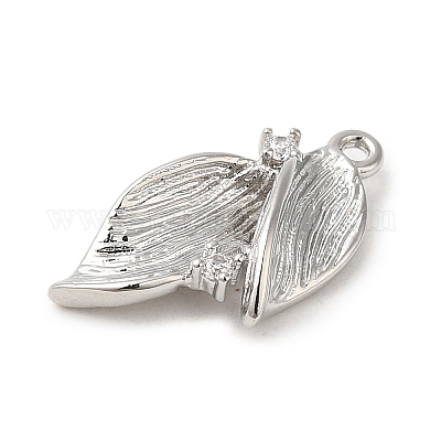 Brass Micro Pave Cubic Zirconia Pendants&nbsp;KK-D071-05P-1