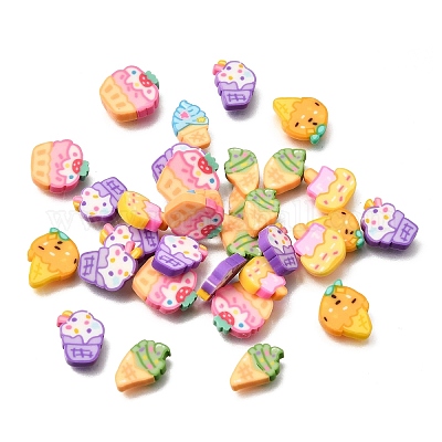 手作り樹脂クレイカボション  アイスクリーム  ミックスカラー  10~11x6~10x2~2.5mm  約2570個/500g&nbsp;PY-CBA5A20-09-1