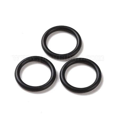 ゴム製のOリングコネクター  リンクリング  ブラック  16x3mm  内径：10mm&nbsp;FIND-G006-2B-A-1