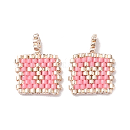 2Pcs Handmade MIYUKI Round Rocailles Seed Loom Pattern PALLOY-MZ00186-03-1