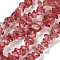 Transparent Crackle Glass Beads Strands, Chips, Indian Red, 3~7x8.5~12.5mm, Hole: 1.4mm, about 32.48''(82.5cm)