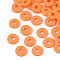 Handmade Polymer Clay Beads, Disc/Flat Round, Heishi Beads, Dark Orange, 6x1mm, Hole: 2mm, about 23500pcs/1000g