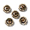 Handmade Porcelain Beads, Sunflower, Camel, 17~18x6.5mm, Hole: 2mm