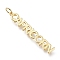 Brass Pendants, with Jump Rings, Cadmium Free & Lead Free, Long-Lasting Plated, Constellation/Zodiac Sign, Word, Capricorn, 44.5x6.5x2mm, Hole: 4.5mm