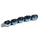 Gradient Color Opaque Resin Beads, with Glitter Powder, Apple, Royal Blue, 11.3x8.7mm