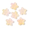 Transparent Spray Paint Glass Beads, Flower, Bisque, 15.5x16x3.5mm, Hole: 1.8mm