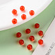 透明なアクリルビーズ  ラウンド  レッド  6x5mm  穴：1.8mm  約4400個/500g&nbsp;MACR-S370-A6mm-712-6