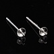 925スターリングシルバー製スタッドピアスパーツ  銀  トレイ：3mm  13mm  ピン：0.7mm&nbsp;STER-K167-027A-S-4