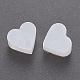 シリコン製ピアスキャッチ  ピアスバックキャッチ  ハート  ホワイト  5.2x5.7x3.5mm  穴：0.5mm&nbsp;RESI-N028-01B-2