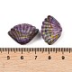 手作りランプワークビーズ  シェル形状  紫色のメディア  16~17x22.5~23x9.5mm  穴：1.6mm&nbsp;LAMP-K047-02C-3