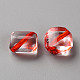 透明なアクリルビーズ  菱形  ミックスカラー  13x13x3mm  穴：1.6mm  辺の長さ：12x12mm&nbsp;X-TACR-S154-08A-2