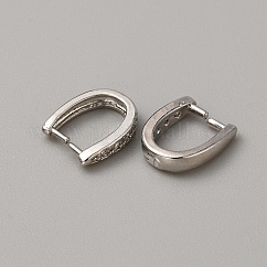 真鍮製マイクロパヴェ クリアキュービックジルコニア スナップオンベイル  プラチナ  11.5x9.5x2.5mm