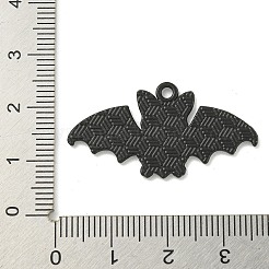 ハロウィンテーマアロイエナメルペンダント  ブラック  バットで言葉が魅力を吸う  ピンク  18x35x1.5mm  穴：1.8mm&nbsp;X1-ENAM-I060-07C