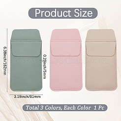 3個 3色 PUレザーペンバッグ  ナースペンポケット  長方形  ミックスカラー  162x81x5mm  1pc /カラー&nbsp;AJEW-GF0014-44A
