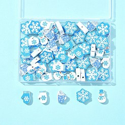 60Pcs 6 Styles Christmas Theme Printed Wood Beads&nbsp;WOOD-FS0001-33