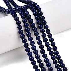 Dyed Natural White Jade Beads Strands&nbsp;G-T140-4mm-B12