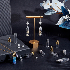 10 個 5 スタイルのガラスペンダント  ゴデルンとシルバーのアクリルファインディング付き  透明  30.5~43.5x11~11.5mm  穴：2~2.5mm  2個/スタイル&nbsp;GLAA-NB0001-76