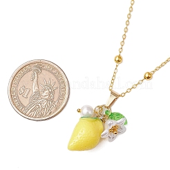 Resin Fruit Pendant Necklaces&nbsp;NJEW-JN05204-01