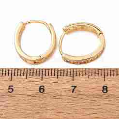 女性用真鍮イヤリング  フープピアス  ラウンド  透明  18KGP本金メッキ  15.5x14x3mm&nbsp;KK-CBA8EB2-15G