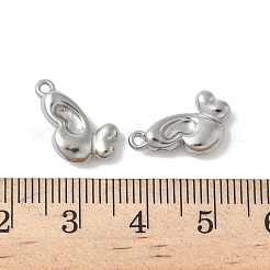 304ステンレスペンダント  バタフライチャーム  変色防止  ステンレス鋼色  16x10x4mm  穴：1.2mm&nbsp;STAS-F320-03B-P