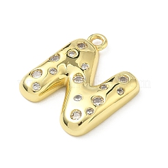 Brass Micro Pave Clear Cubic Zirconia Pendants&nbsp;KK-I476-02G-N