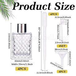 4Pcs Glass Travel Spray Bottles&nbsp;AJEW-MA0001-54B