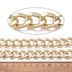 アルミカーブチェーン  テクスチャ  溶接されていない  スプールで  ゴールドカラー  21x15x3.5~4mm  約16.40フィート（5m）/ロール&nbsp;CHA-Q001-05G