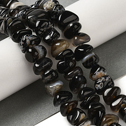 Natural Black Agate Beads Strands&nbsp;G-NH0017-B04-03