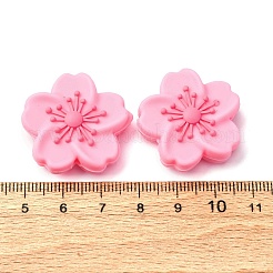 シリコンビーズ  花  焦点ビーズ  ショッキングピンク  28x28.5x9.5mm  穴：2mm&nbsp;SIL-C008-05E